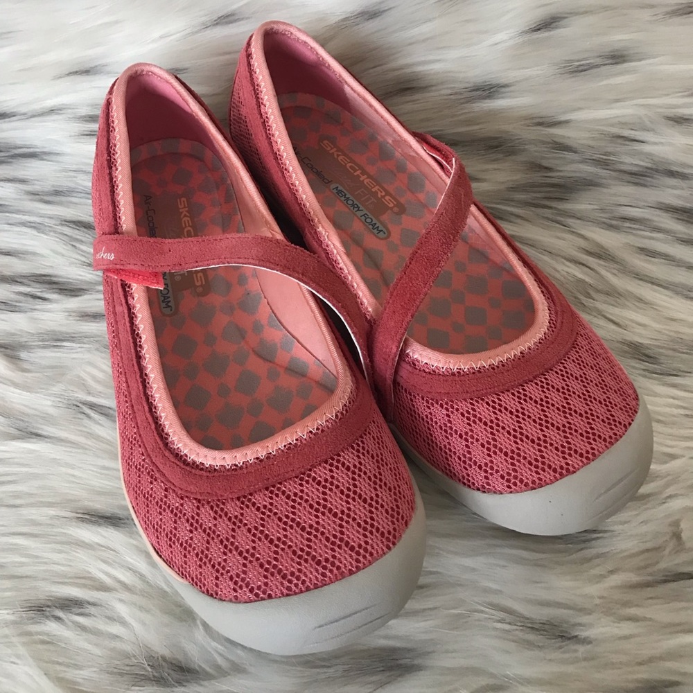 Pink Skechers Mary Janes